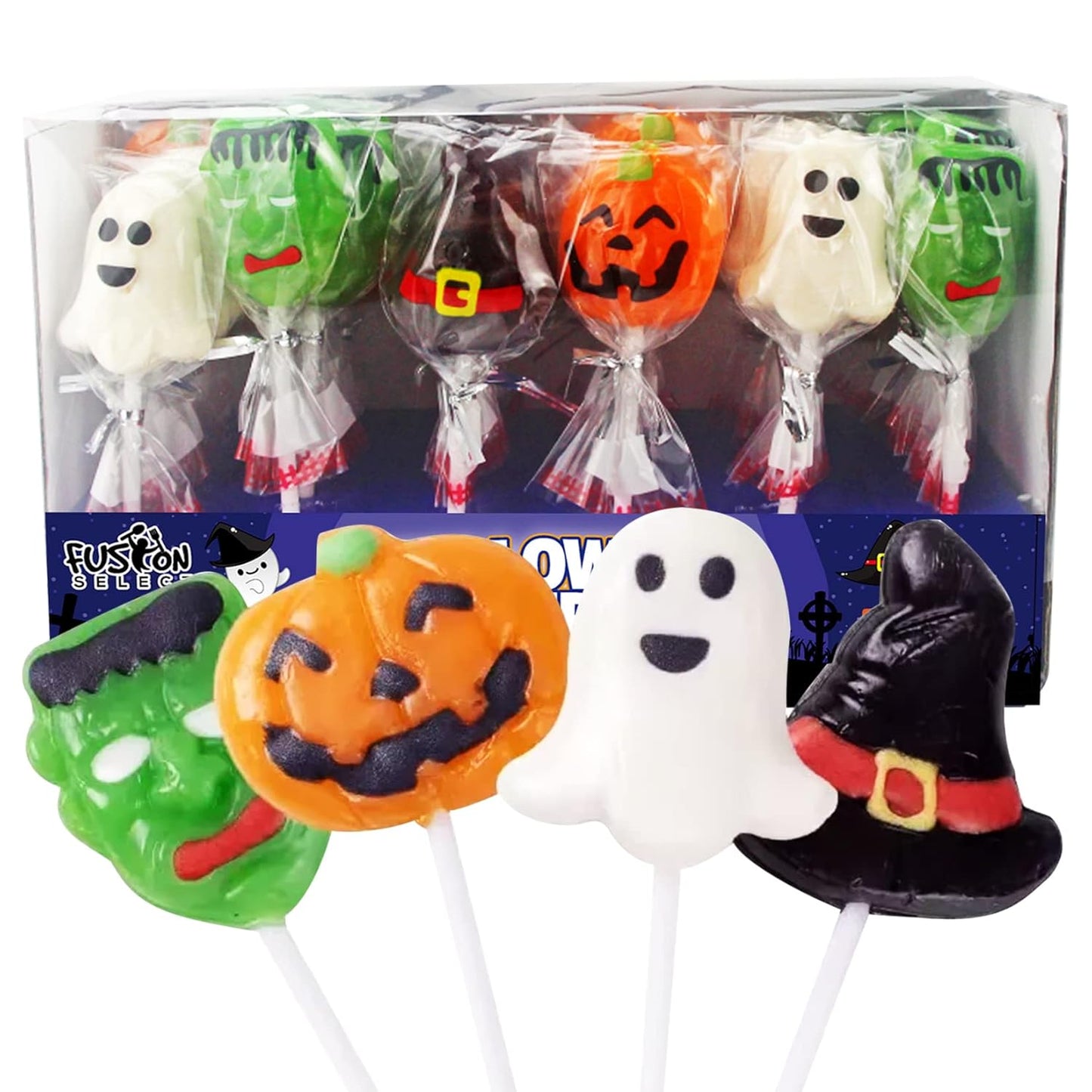 Fusion Select Halloween Lollipop Variety – Worry-Free Candy Handouts for Trick or Treaters, Classrooms & Neighborhood Parties