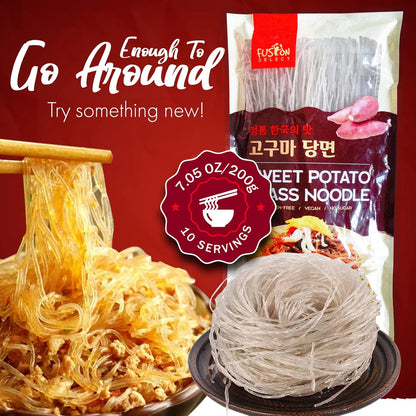 Fusion Select Sweet Potato Glass Noodles – Calorie-Conscious Noodle Bowl Base for Weekly Reset Meals, Gluten-Free