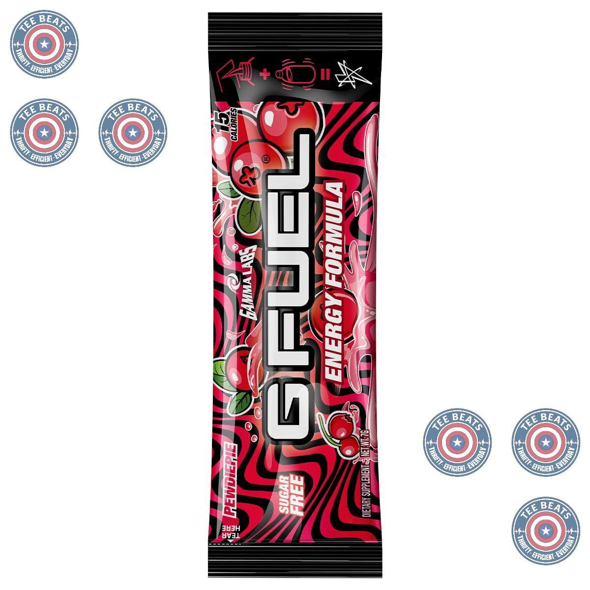 G Fuel PewDiePie Pomelo White Peach Focus Sachets – Zero Sugar Energy Sticks for Desk Setup and Marathon Work Sessions
