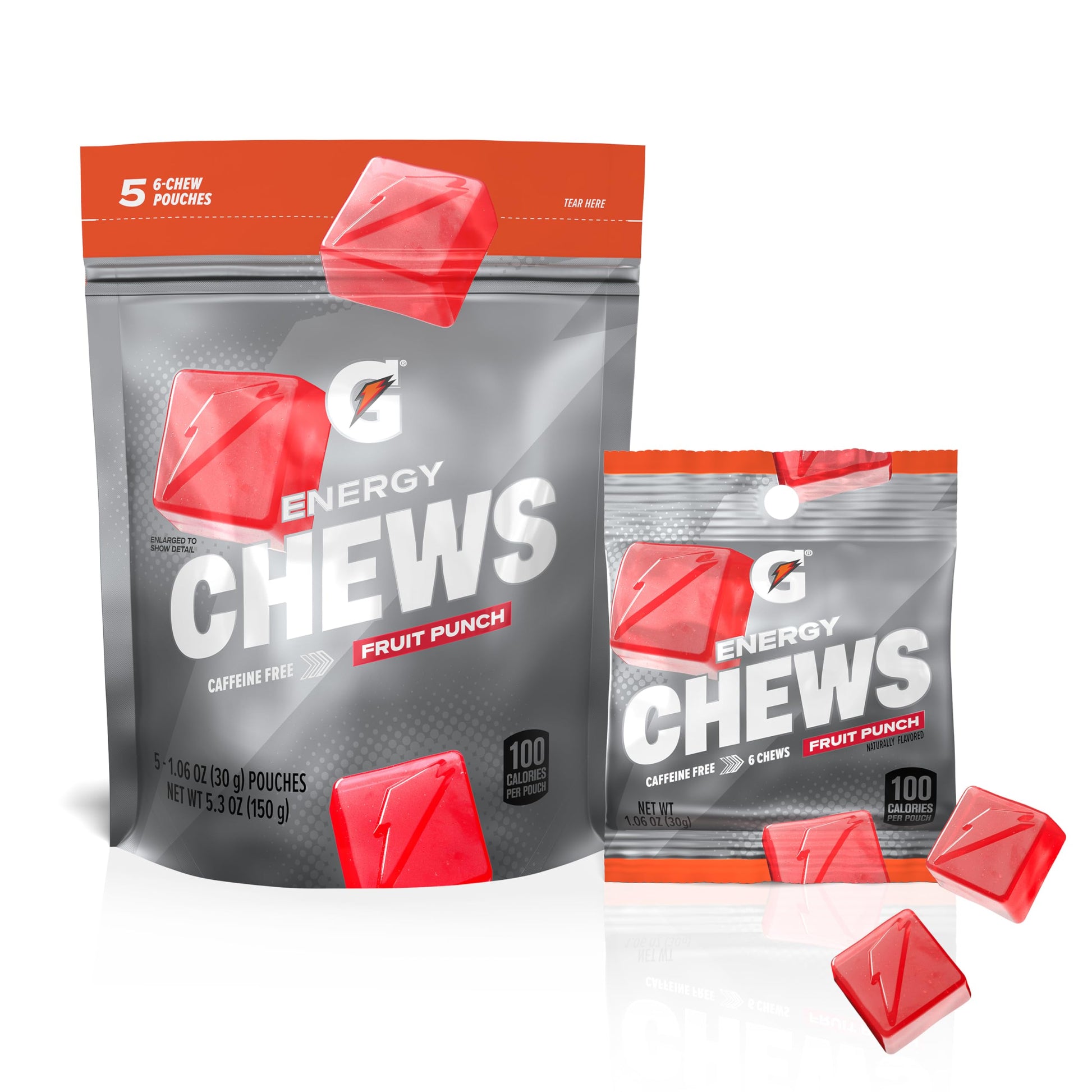 Gatorade Energy Chews Cool Blue – Marathon and Long Run Energy Source, Caffeine-Free Chews for Florida Heat Training