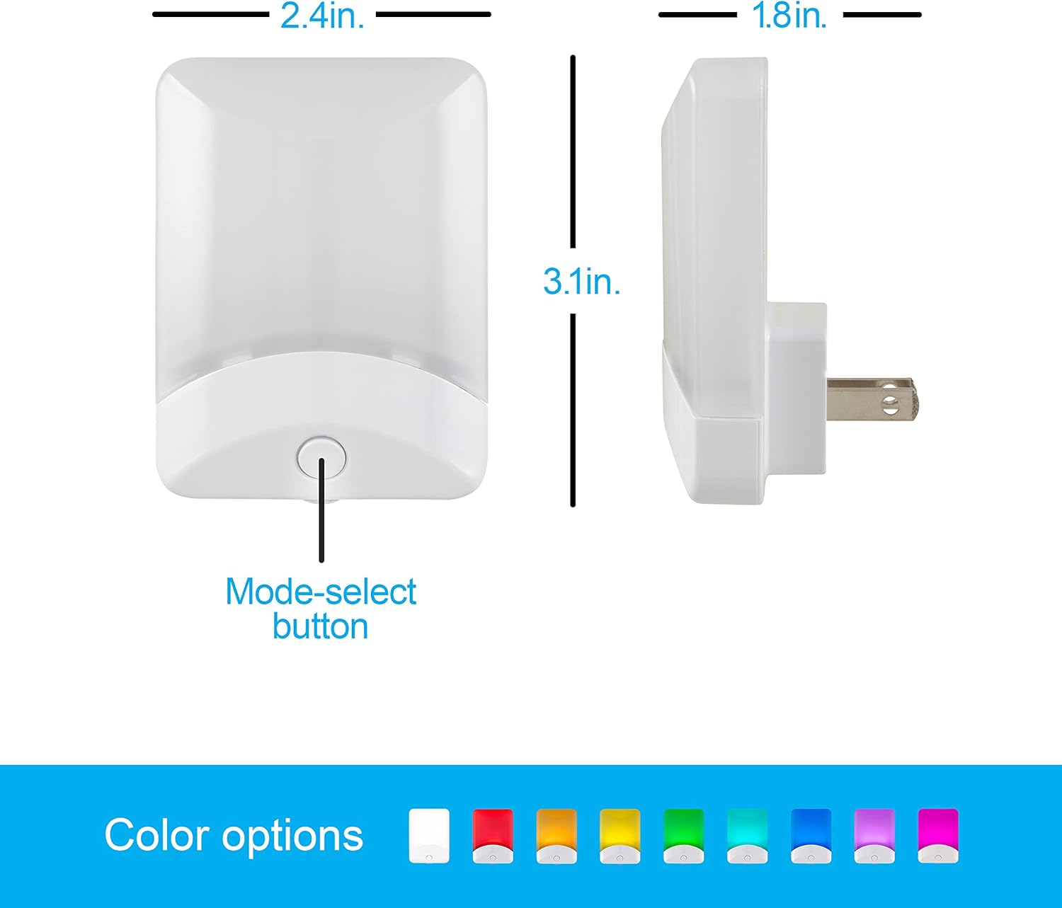 GE Safe Night Light for Nursery and Stair Landing – Dusk to Dawn Cool Touch Plug In, No Bulb or Heat