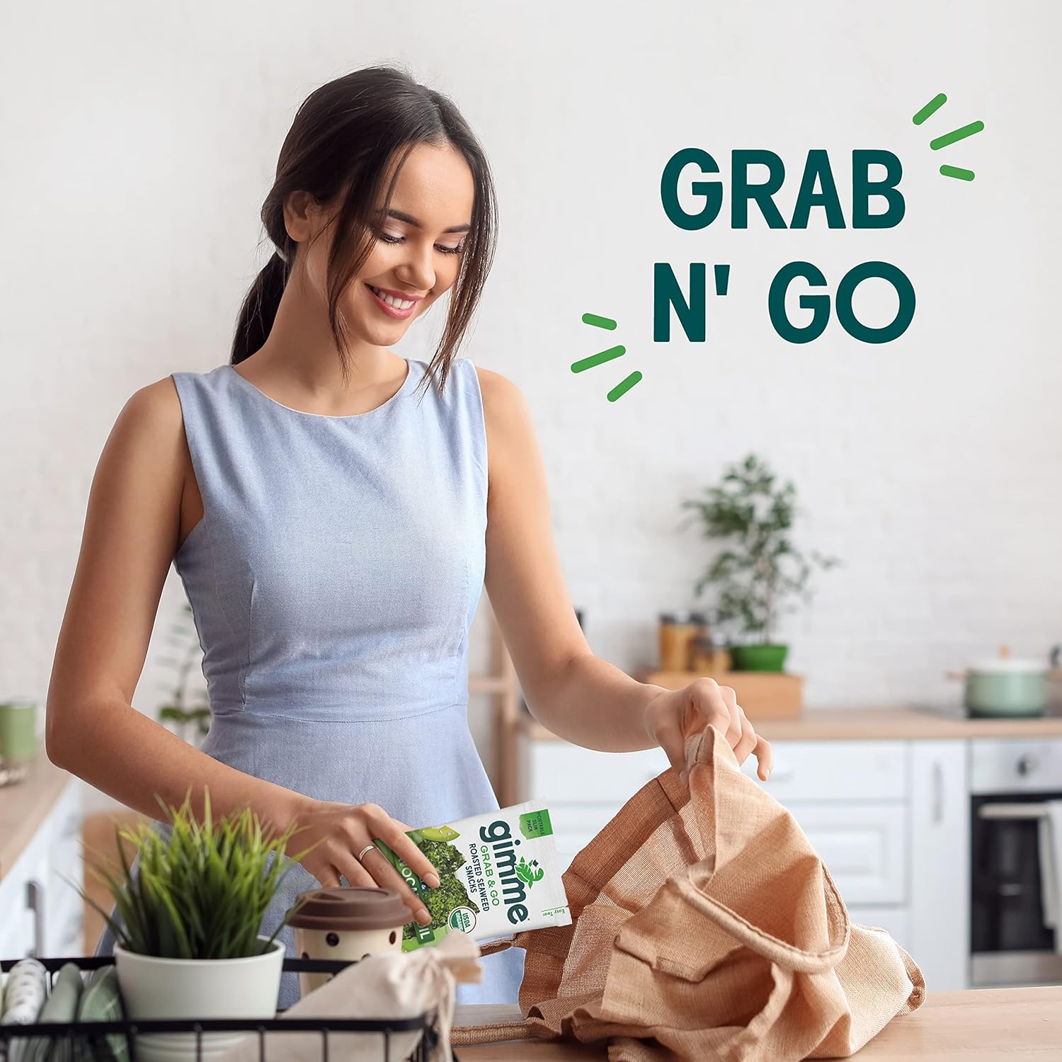Gimme Seaweed Grab & Go Seaweed Snacks for Backpacking and Outdoor Adventures Organic 5 Count