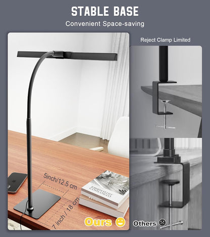 GlowStar Minimalist Architect Lamp for Capsule Desk Setup, One-Piece Wide Light Bar with Effortless Touch Dimming