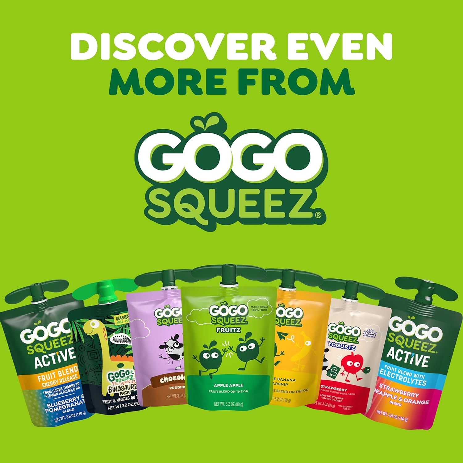 GoGo squeeZ Fruit & veggieZ Pack of 20 – After School Kids Snack for Lunches and Cubbies, Gluten and Nut Free