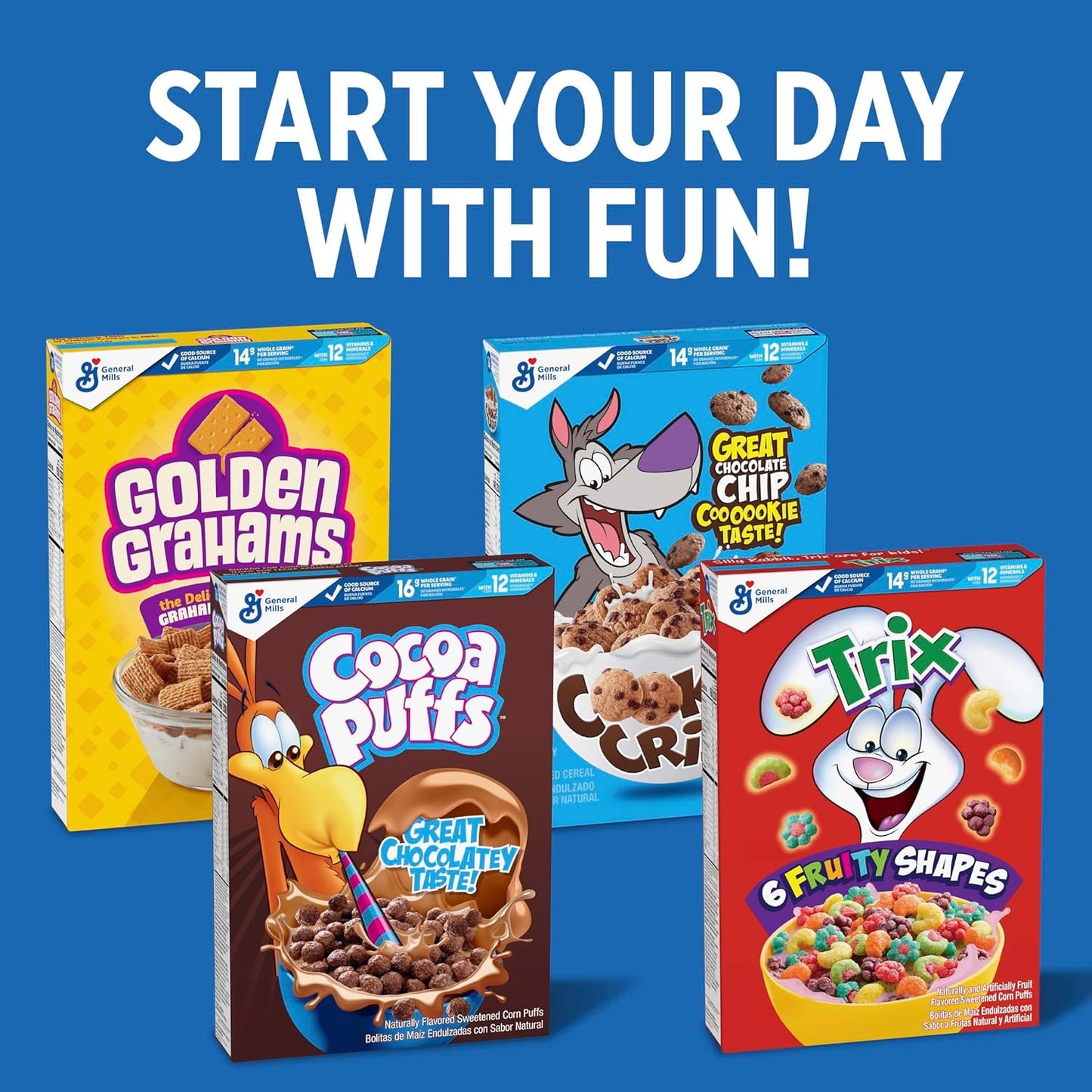 Golden Grahams Cereal, Made with Whole Grain and Calcium, 18.9 oz Family Size – Ready-to-Eat Pantry Staple for Children's Breakfast