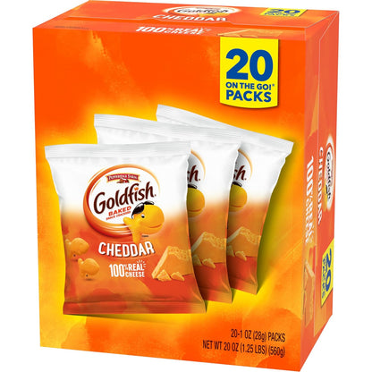 Goldfish Cheddar Cheese Crackers – Playdate Snack Variety Pack for Kids 3 to 12, 20 Single-Serve Bags