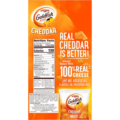 Goldfish Cheddar Cheese Crackers – Playdate Snack Variety Pack for Kids 3 to 12, 20 Single-Serve Bags