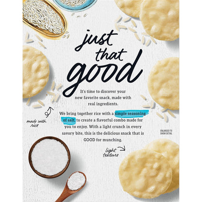 Good Thins Simply Salt Rice Snacks Gluten Free Crackers for Clean Eating Routine, Soup and Salad Pairing at Home