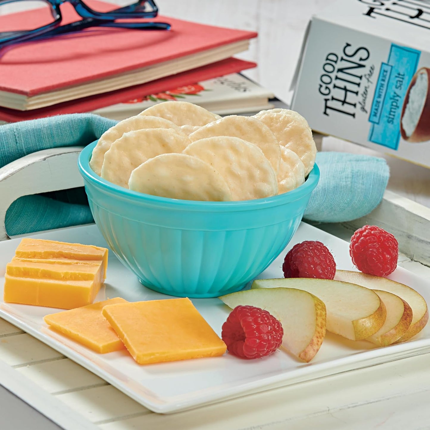 Good Thins Simply Salt Rice Snacks Gluten Free Crackers for Clean Eating Routine, Soup and Salad Pairing at Home