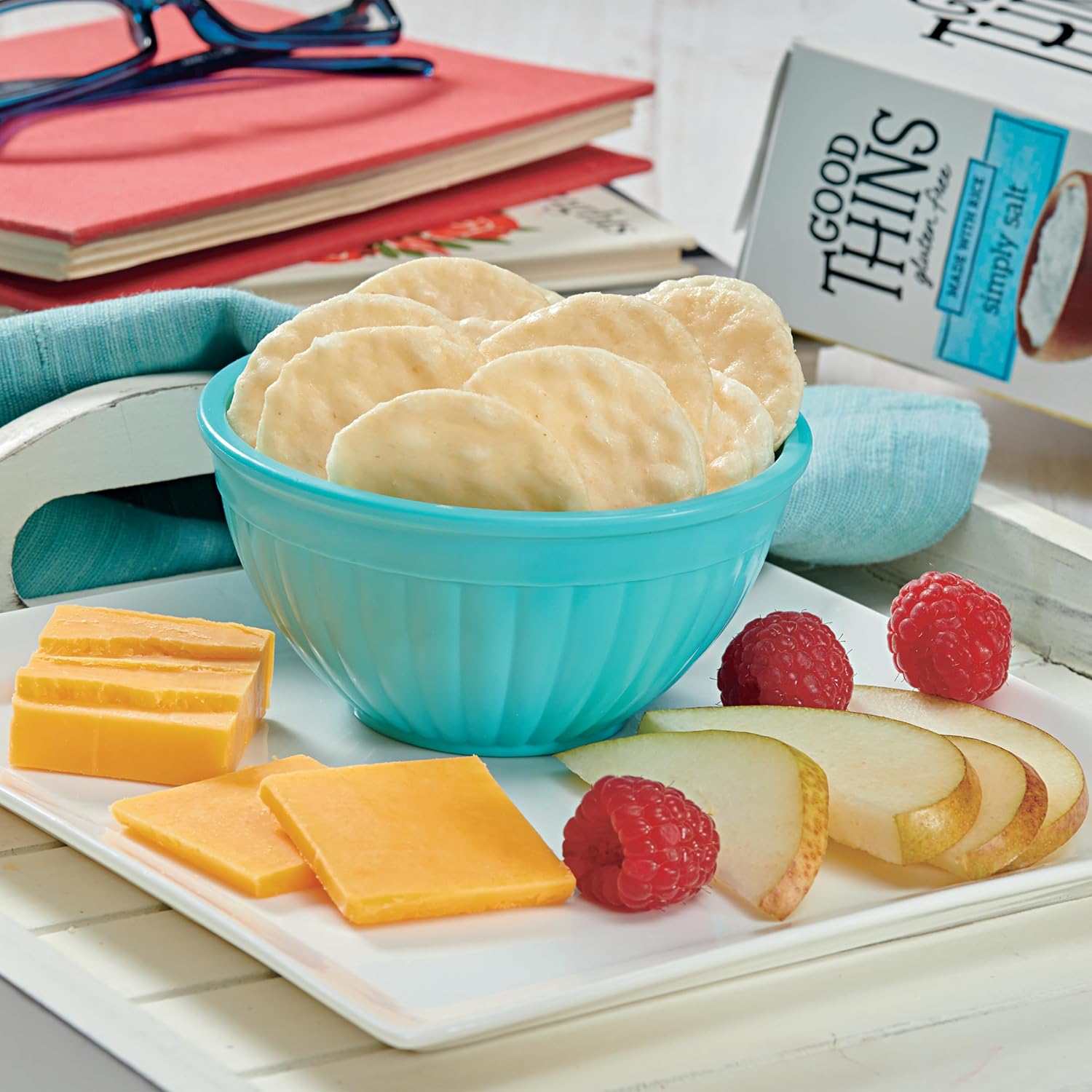 Good Thins Simply Salt Rice Snacks Gluten Free Crackers for Clean Eating Routine, Soup and Salad Pairing at Home