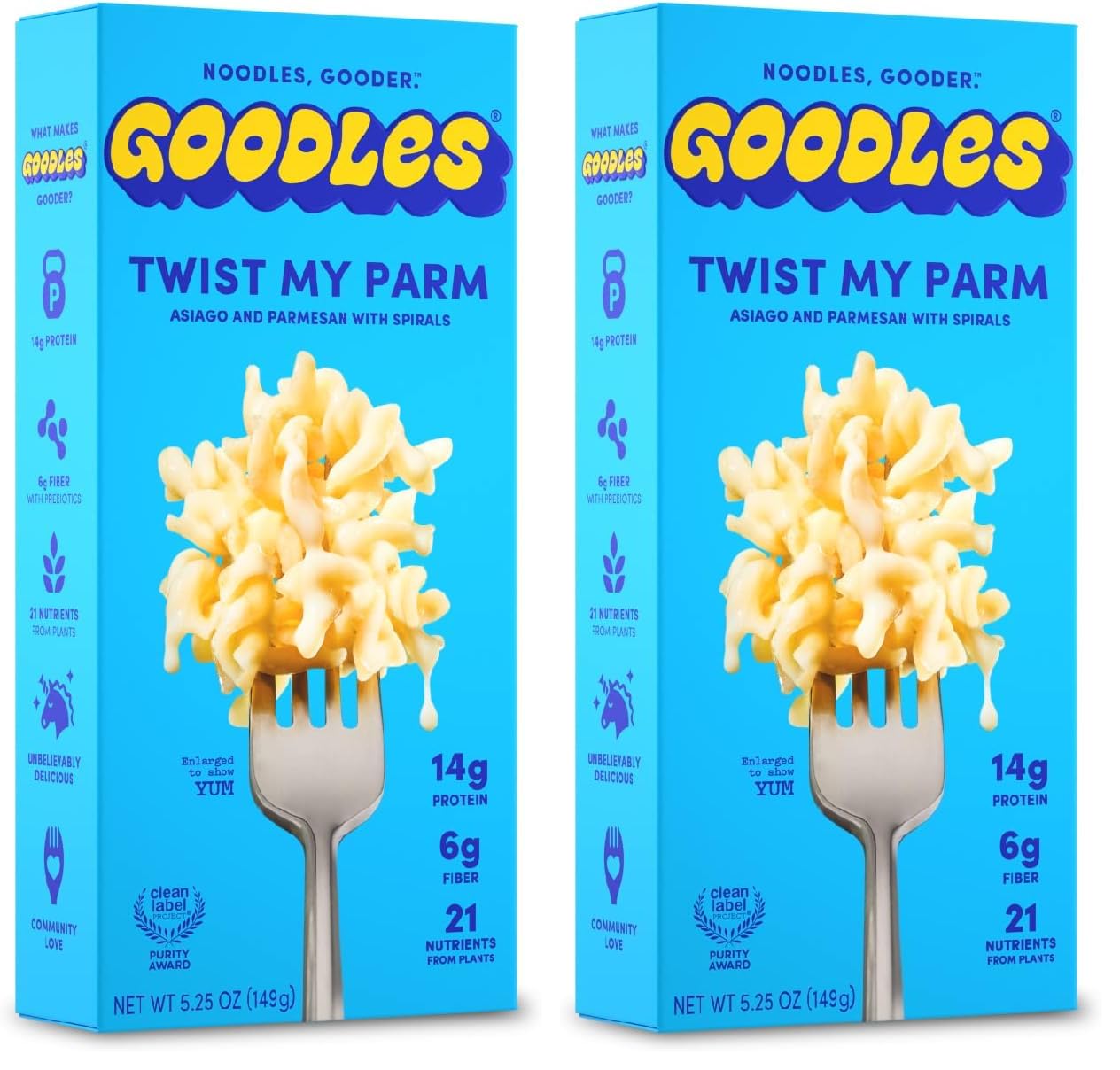Goodles Twist My Parm Asiago and Parmesan Spirals – Streamlined Single Pack for the Capsule Pantry