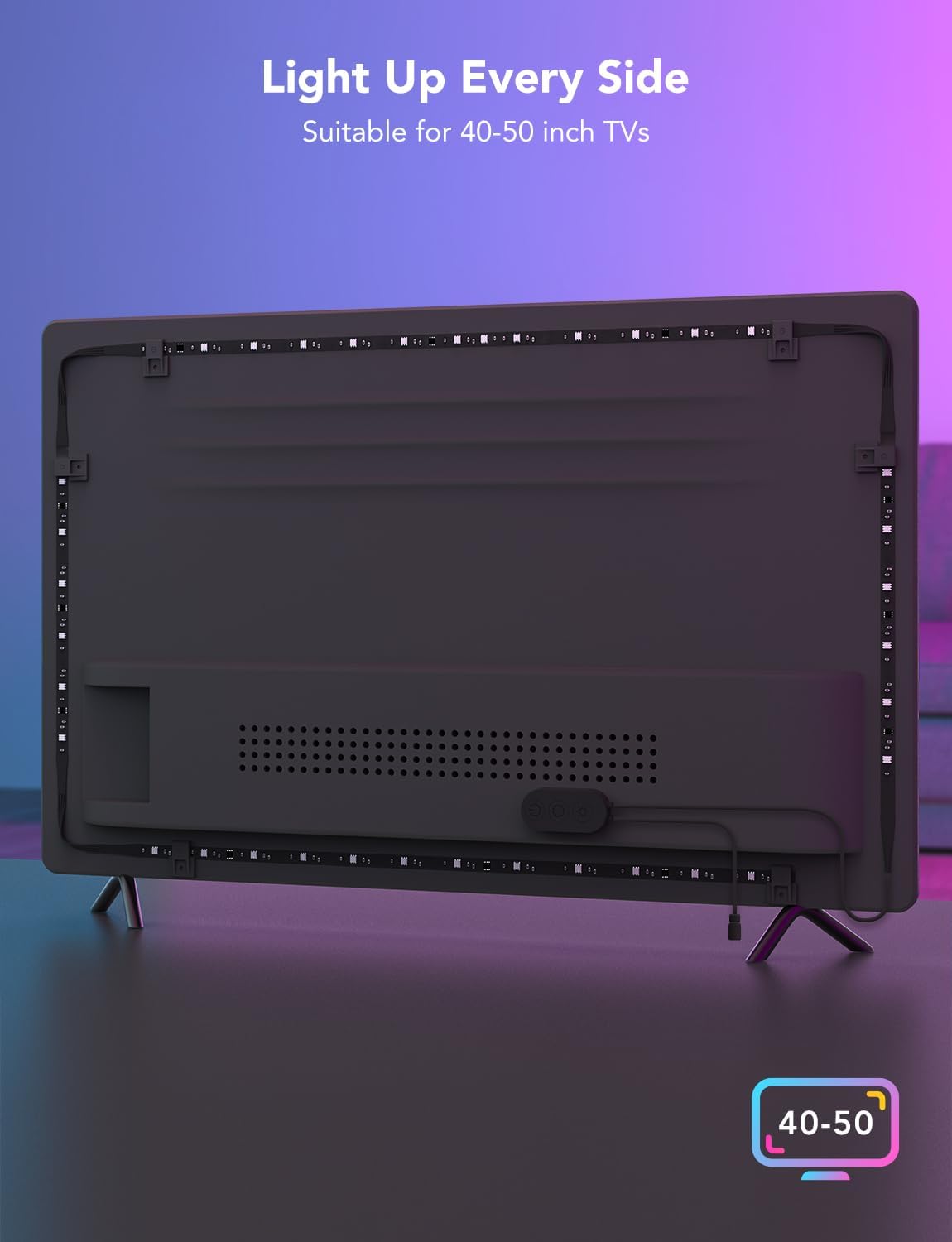 Govee Smart LED Backlight Strip – Effortless One-Strip TV Upgrade, Wi-Fi App & Voice Control