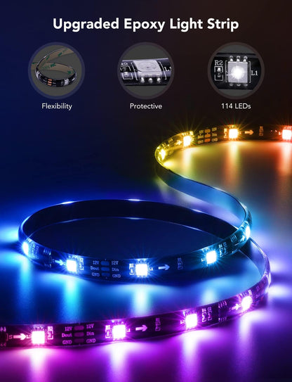 Govee TV LED Strip – Loft Apartment Mood Lighting with 99+ Preset Scenes and Alexa Compatibility for 55-65 Inch TVs