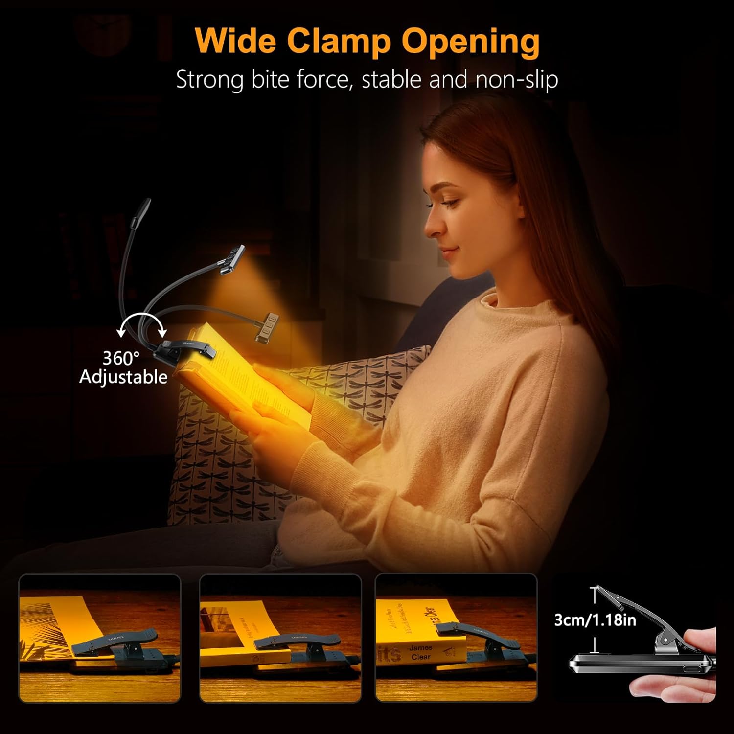 Gritin 19 LED Study Lamp for Desk and Bedside – Cordless Reading Companion for College Students and Remote Learners