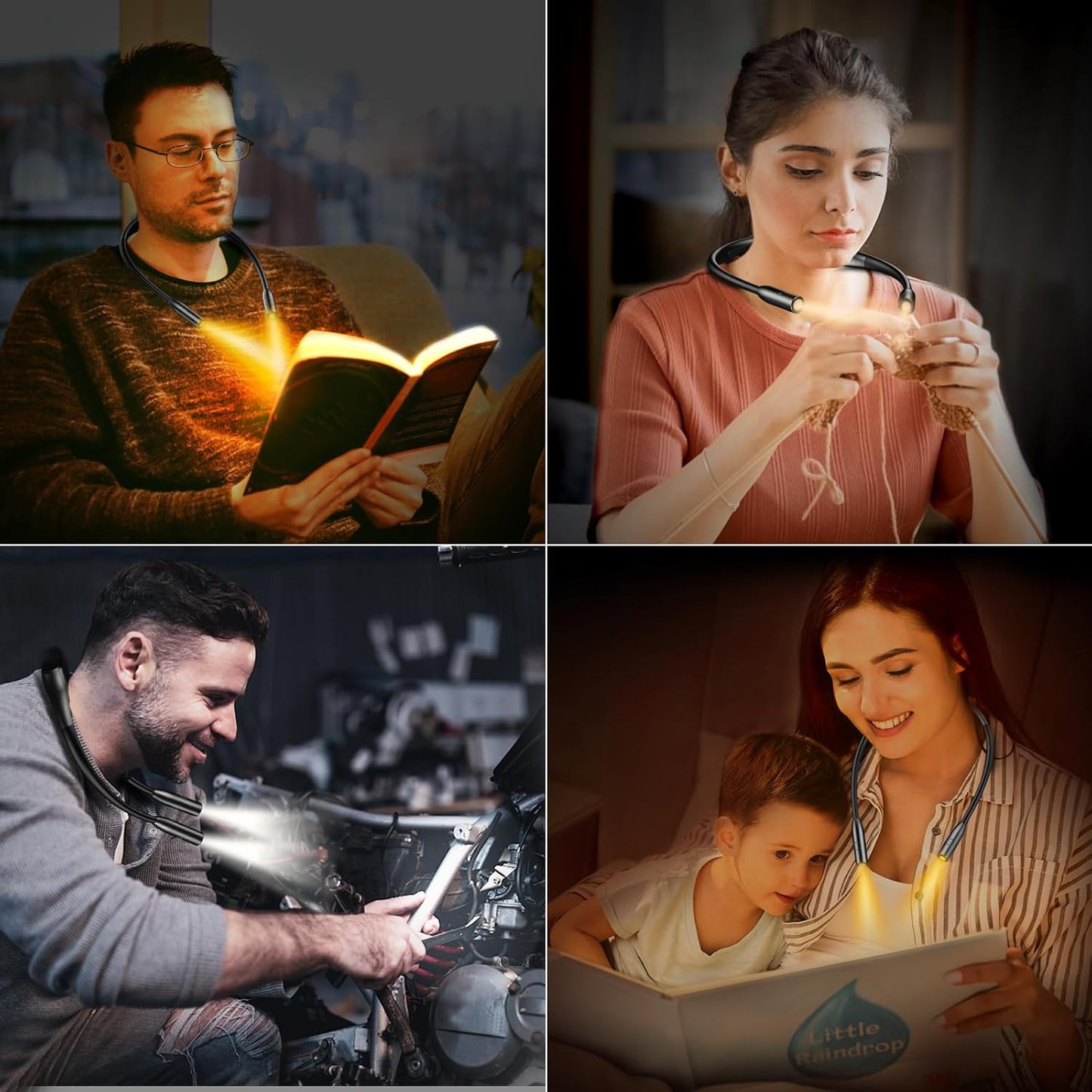 Gritin LED Neck Reading Light – Hands-Free Work Light for Home Office Crafting and Hobby Projects