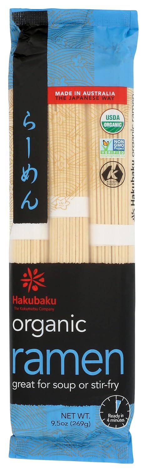 Hakubaku Organic Ramen Noodles, 9.5 oz – Nourishing Ramen Bowl for Self-Care Dinner Rituals