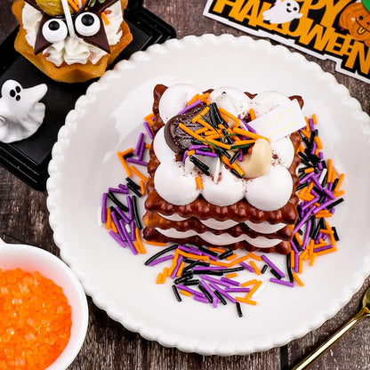 Halloween Dessert Decorating Set for Kids Halloween Party Tables, Ghost and Bat Sprinkles, 4 Bottles