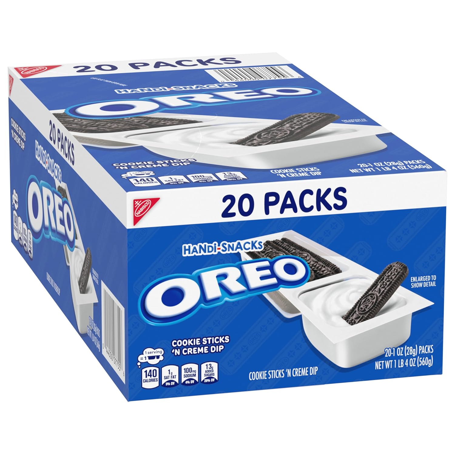Handi-Snacks OREO Cookie Sticks with Creme Dip for Cubicle Snacking, Co-Working Spaces, and Team Meeting Refreshments, 20 Pack Bulk