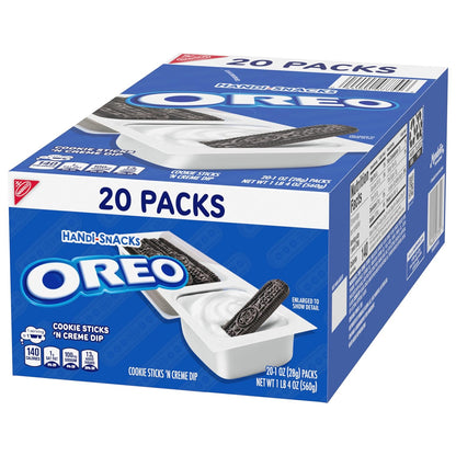 Handi-Snacks OREO Cookie Sticks with Creme Dip for Cubicle Snacking, Co-Working Spaces, and Team Meeting Refreshments, 20 Pack Bulk