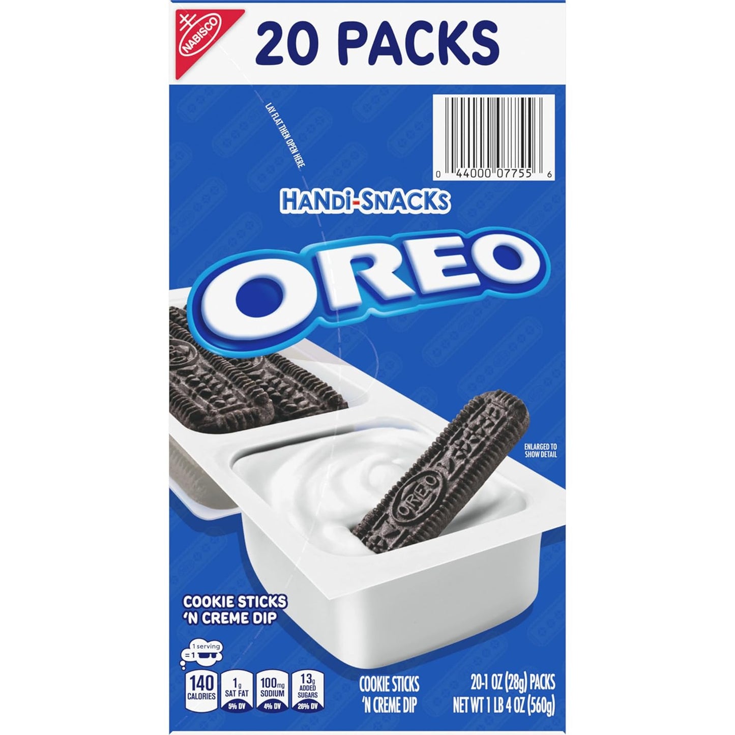 Handi-Snacks OREO Cookie Sticks with Creme Dip for Cubicle Snacking, Co-Working Spaces, and Team Meeting Refreshments, 20 Pack Bulk