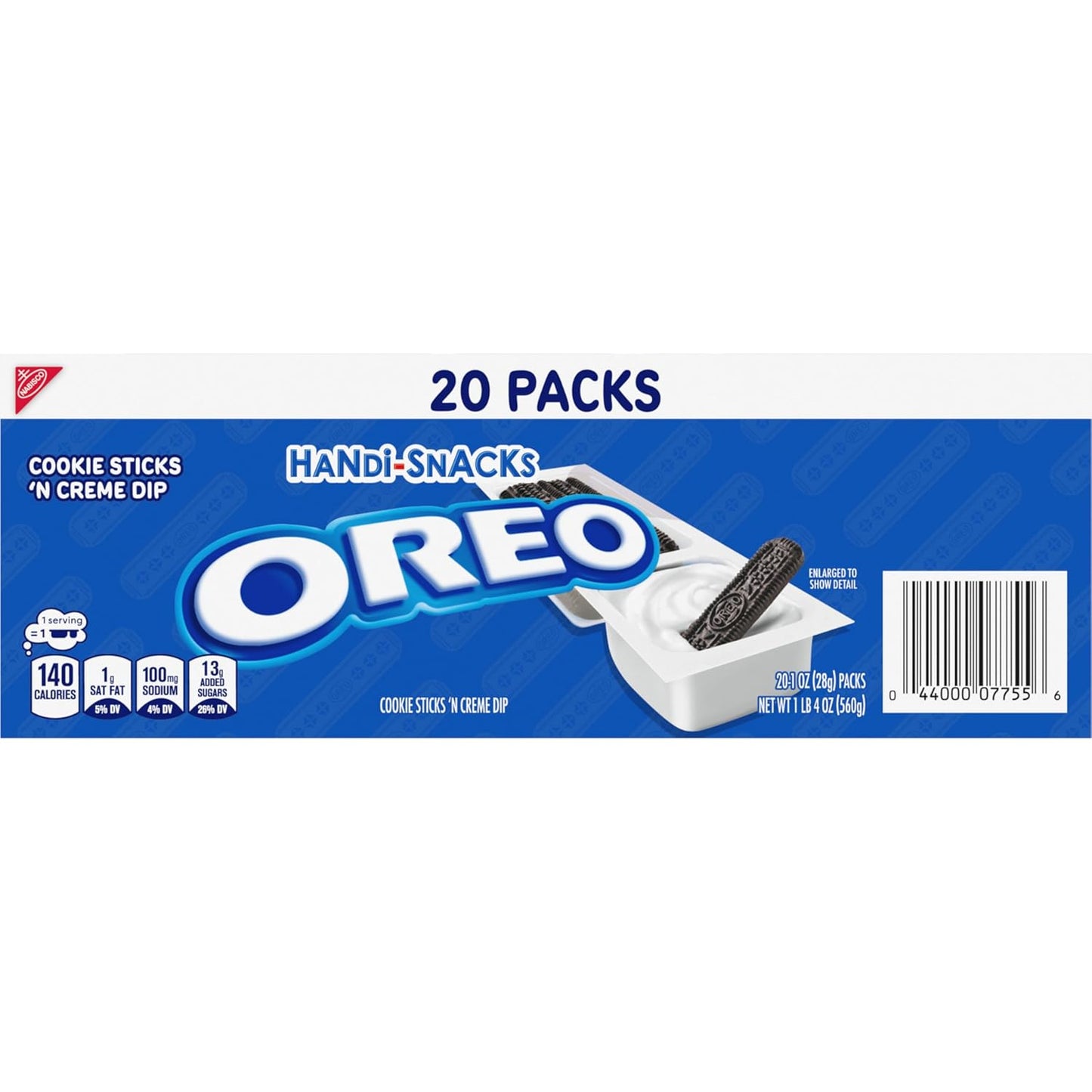 Handi-Snacks OREO Cookie Sticks with Creme Dip for Cubicle Snacking, Co-Working Spaces, and Team Meeting Refreshments, 20 Pack Bulk