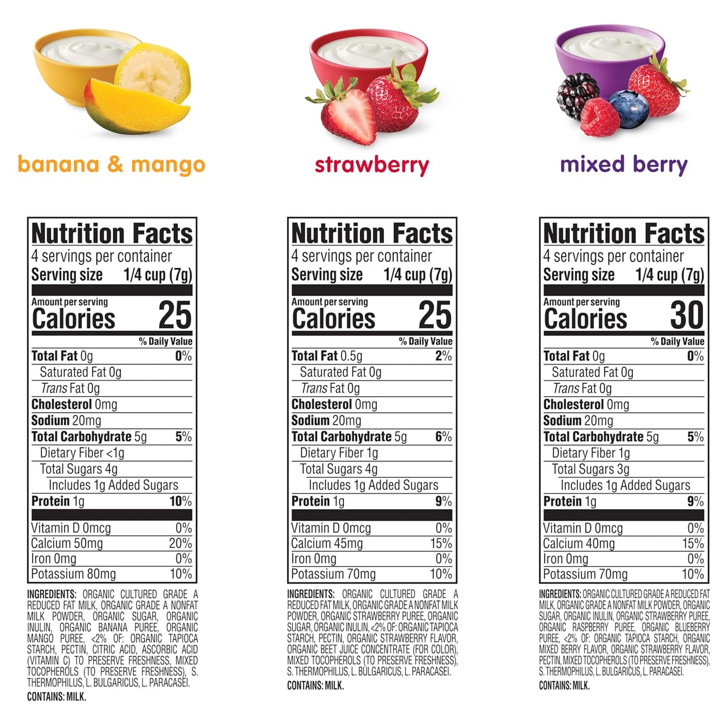 Happy Baby Organics Yogis – Organic Baby Snack Variety Pack for Daycare Lunchbox and Diaper Bag, 1 oz Pouches