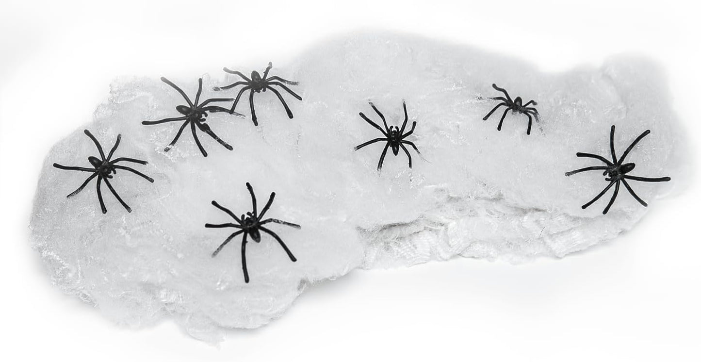 Happy Hippo Spider Web Decor – Garage Door and Porch Column Wrap, Synthetic Webbing Built for Open-Air Halloween Nights