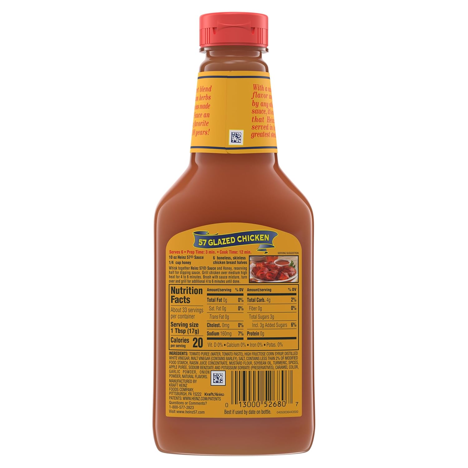 Heinz 57 Original Sauce for Outdoor Grilling Season, Bulk-Ready 20 oz Bottle for Ribs and Hamburgers
