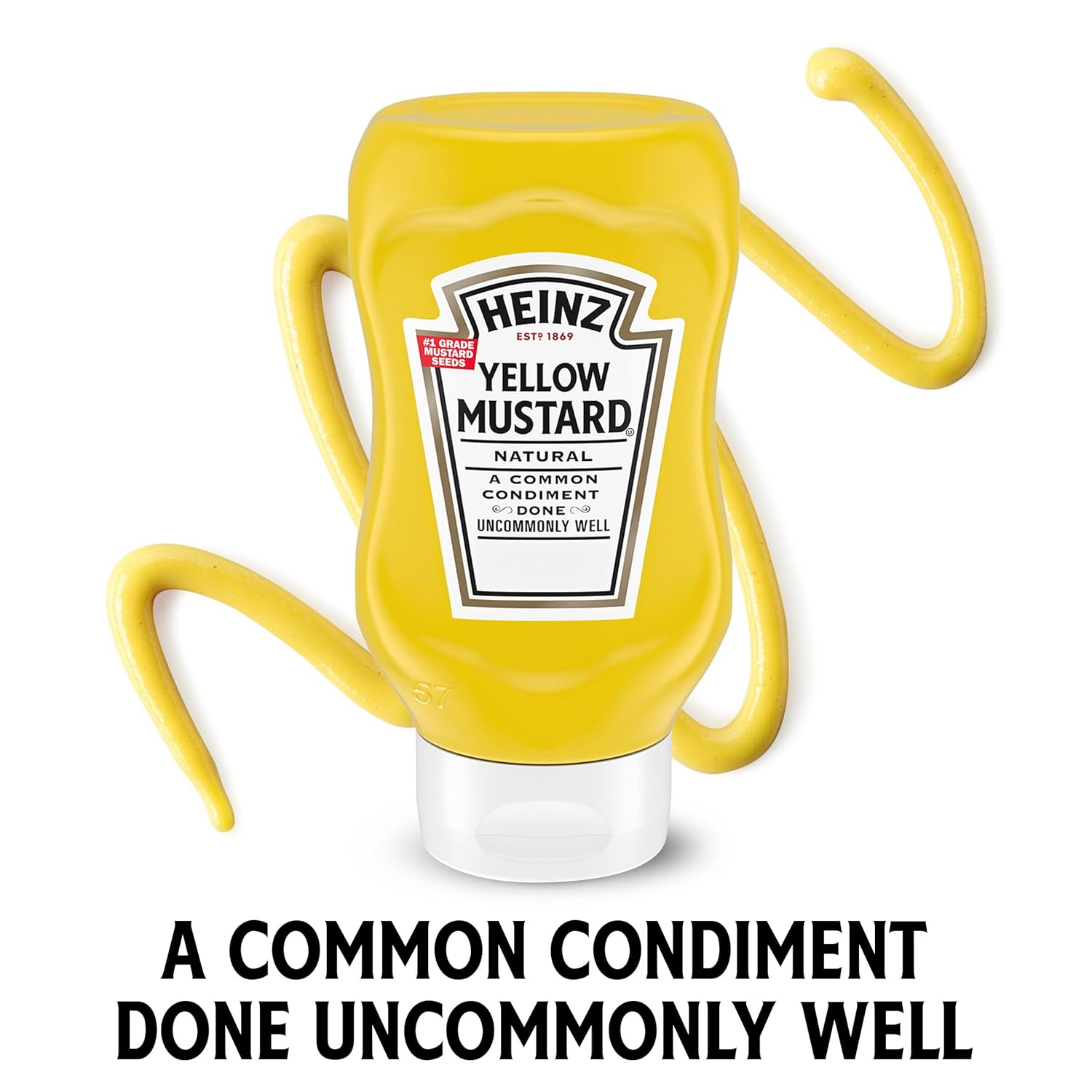Heinz Yellow Mustard, 8 oz Travel-Friendly Squeeze Bottle – Camping and Patio Condiment for Sandwiches and Grilled Meats