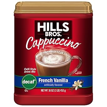 Hills Bros. French Vanilla Sugar Free Instant Cappuccino – Affordable Holiday Gift Basket Addition for Seniors and Retirees