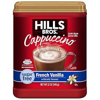 Hills Bros. French Vanilla Sugar Free Instant Cappuccino – Affordable Holiday Gift Basket Addition for Seniors and Retirees