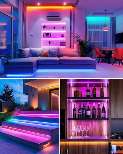 HitLights LED Strip Lights – Warm Ambient Lighting for Reading Nook and Mantel, Dimmable Color Changing LED Tape