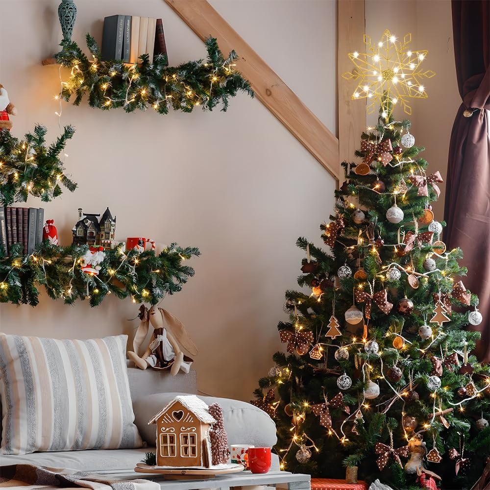 hogardeck Cool to Touch LED Star Tree Topper – Worry Free Holiday Decor Around Curious Toddlers, Cats, and Dogs