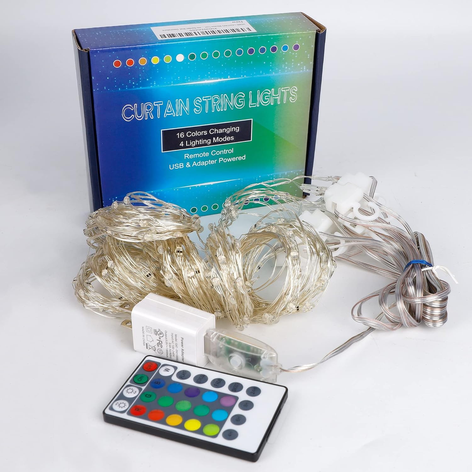 HOME LIGHTING RGB Curtain Lights for Backyard – Durable Outdoor String Lighting with Remote and Timer