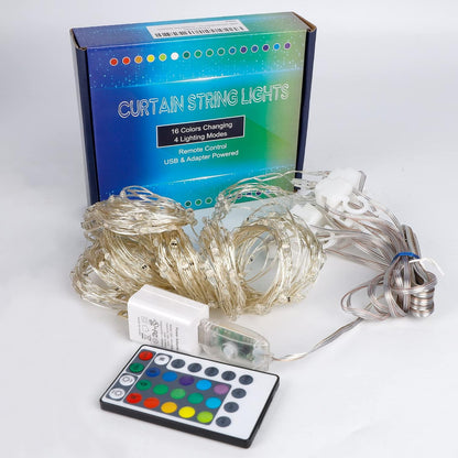 HOME LIGHTING RGB Curtain Lights for Backyard – Durable Outdoor String Lighting with Remote and Timer