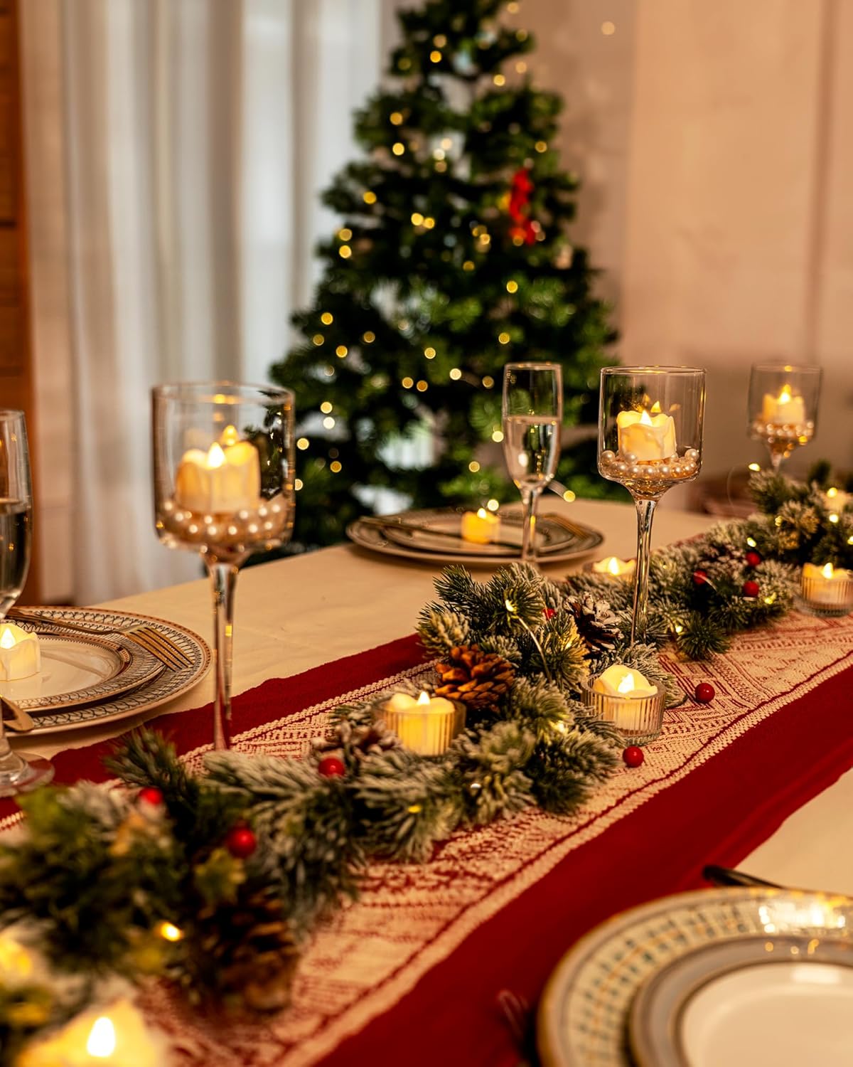 Homemory Auto Timer LED Tea Lights – Valentine's Day Couples Gift for Romantic Dinner Setup at Home