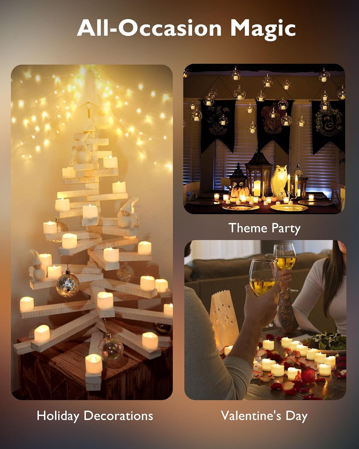 Homemory Flickering Flameless Candles 48 Pack – Christmas & Holiday Gift for Mom, Wedding Shower Present for the Bride-to-Be