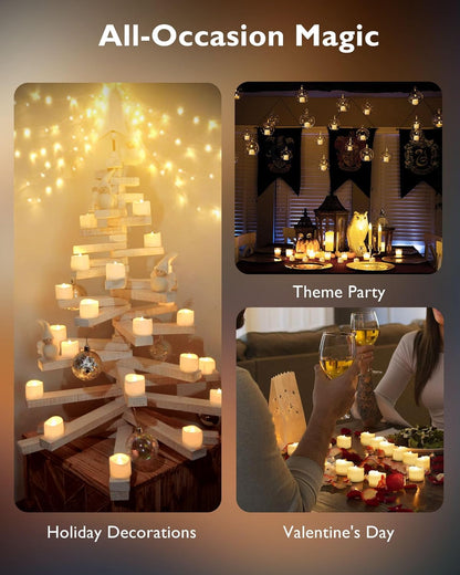 Homemory Flickering Flameless Candles 48 Pack – Christmas & Holiday Gift for Mom, Wedding Shower Present for the Bride-to-Be