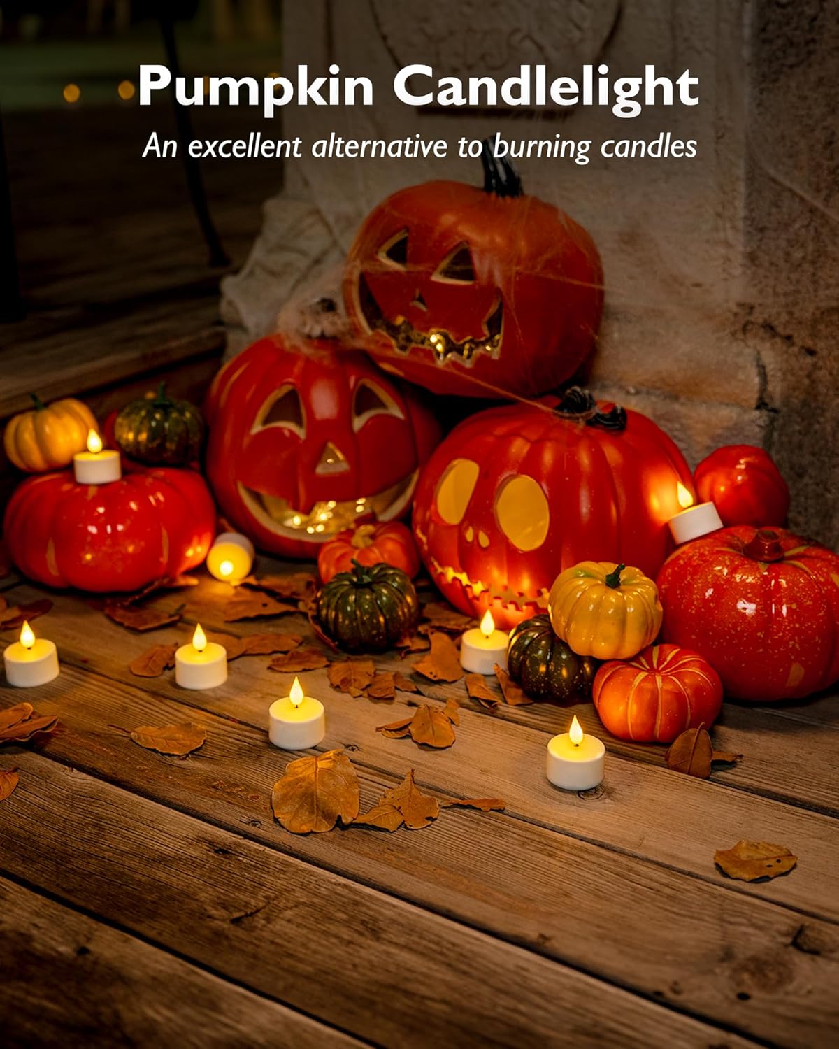 Homemory Rechargeable Tealights for Dining Room Centerpieces, Smokeless 3D Flame Design