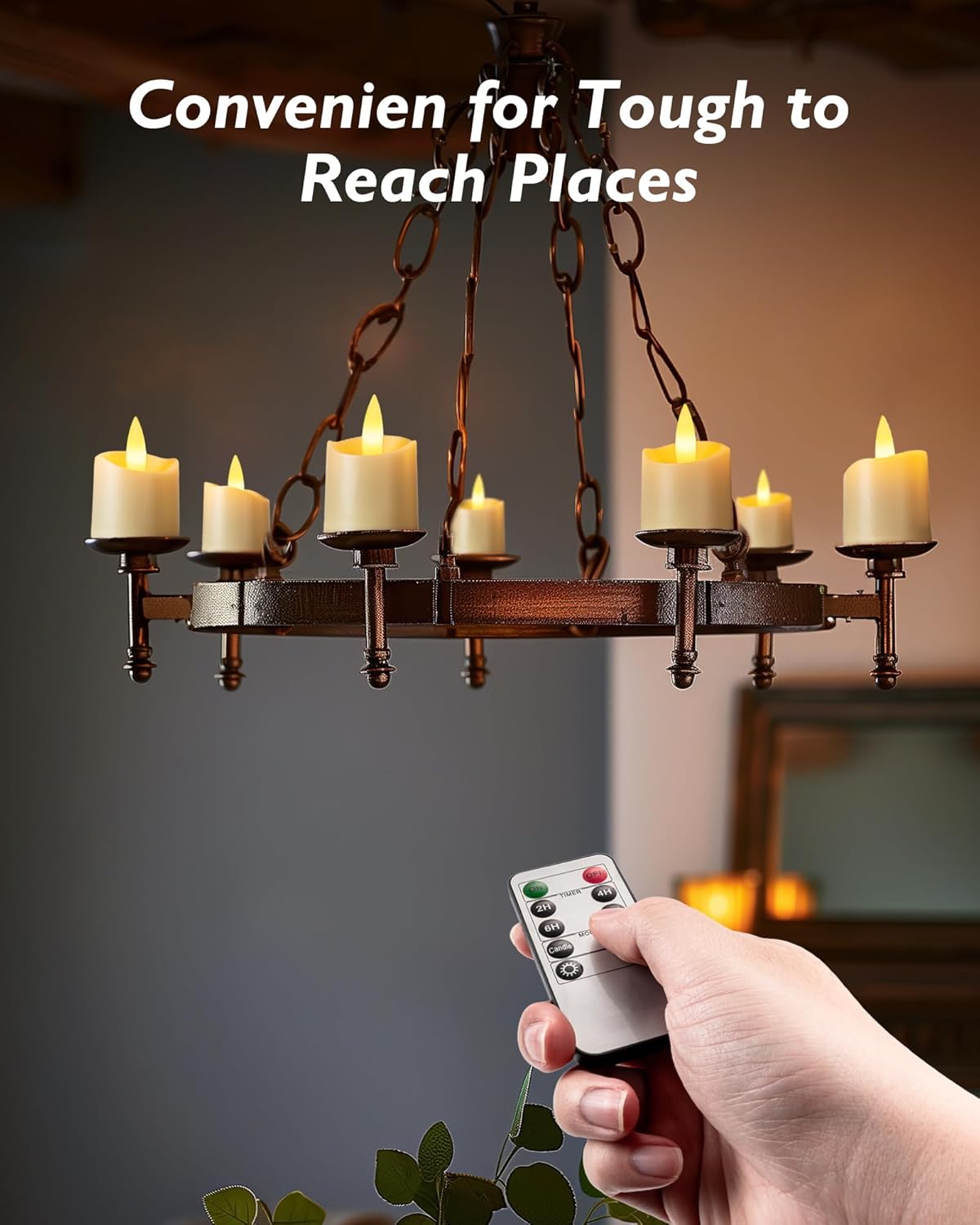 Homemory Remote Control Votive Candles Set of 12 – Smokeless Battery Tea Lights for Safe Holiday Greenery, Mantel and Christmas Display Decorating