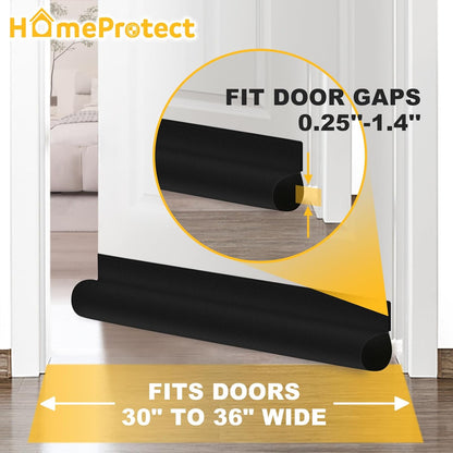 HomeProtect Minimalist Door Bottom Seal in Black or White – Neutral Draft Blocker for Uncluttered Interiors