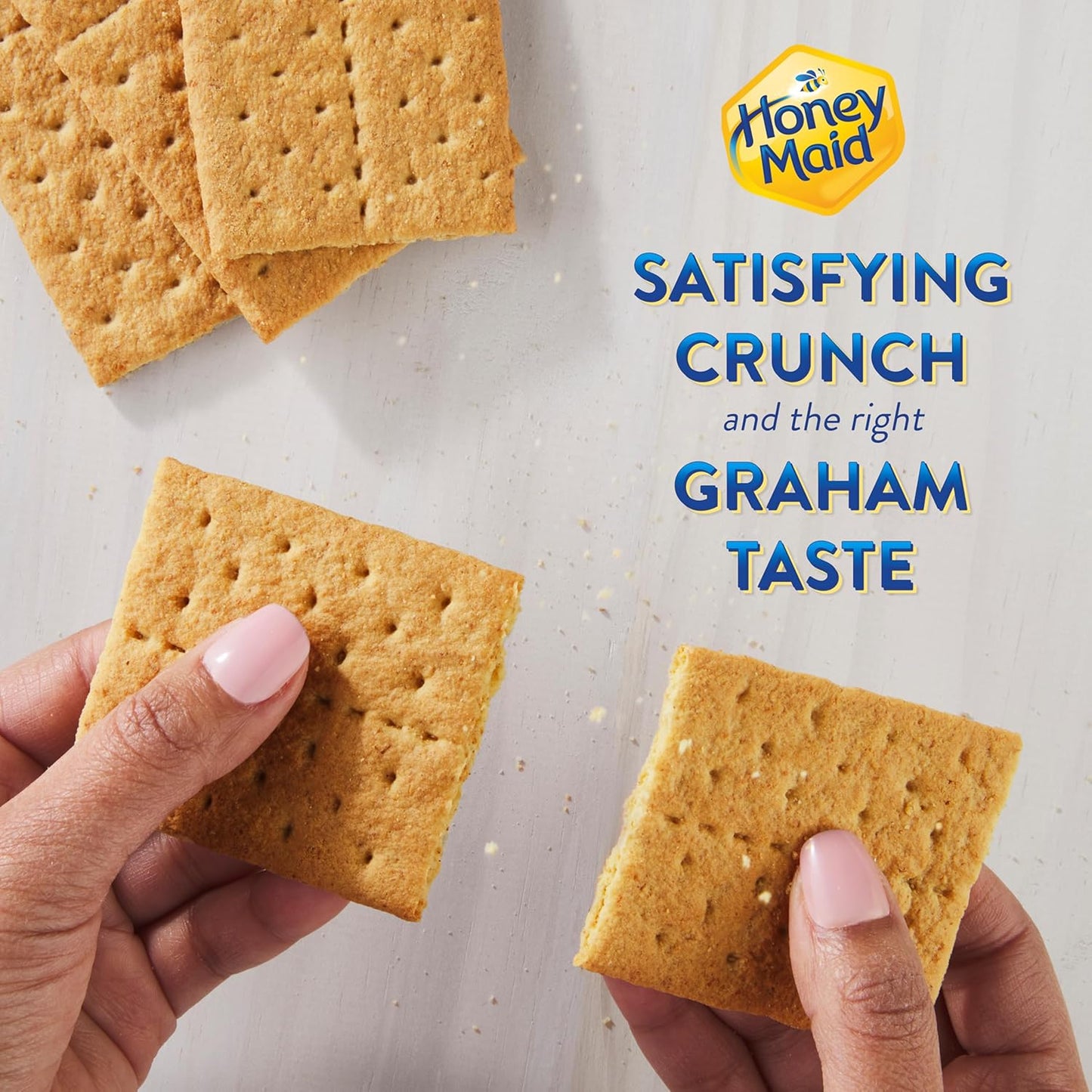 HONEY MAID Graham Crackers – Kid Approved Lunchbox Stacker, Whole Grain Squares