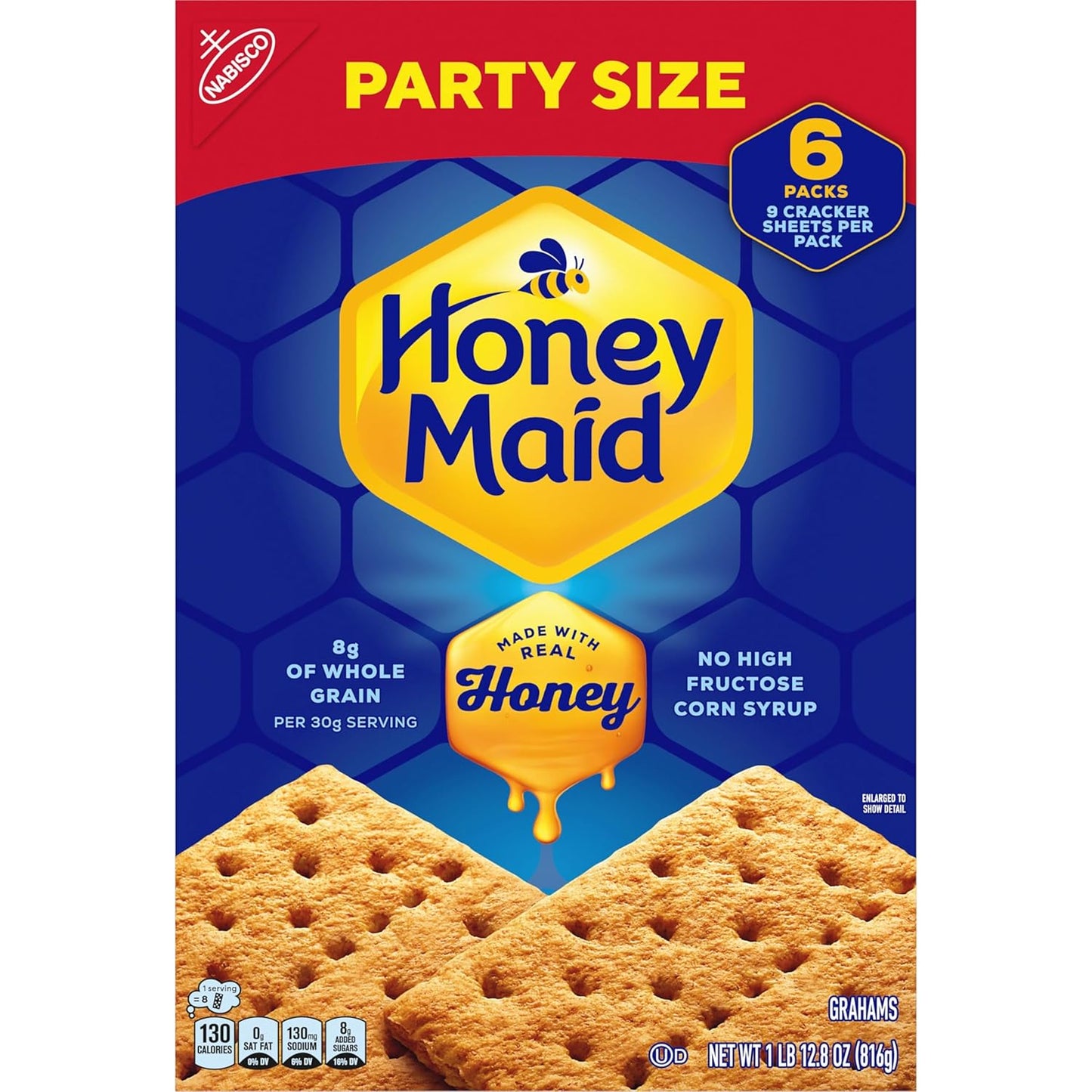 HONEY MAID Graham Crackers – Kid Approved Lunchbox Stacker, Whole Grain Squares