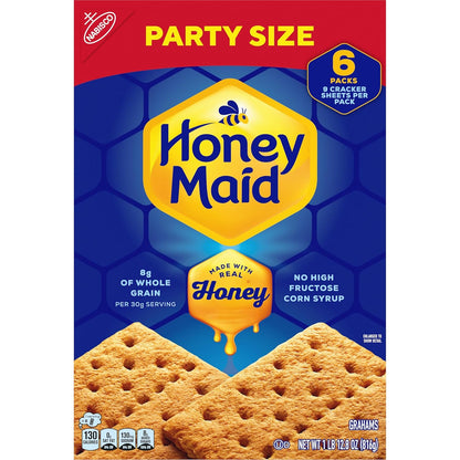 HONEY MAID Graham Crackers – Kid Approved Lunchbox Stacker, Whole Grain Squares