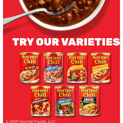 Hormel Chili No Beans – No-Cook Weeknight Dinner for Apartment Living, 15g Protein per Serving