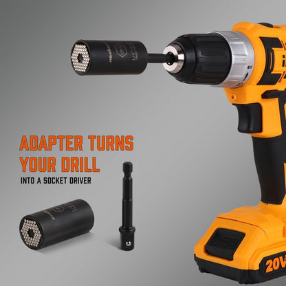 HORUSDY Heavy-Duty Magnetic Wrist Organizer Plus Universal Socket – Rugged Combo for Construction Sites, Open-Air Renovations, and Field Jobs
