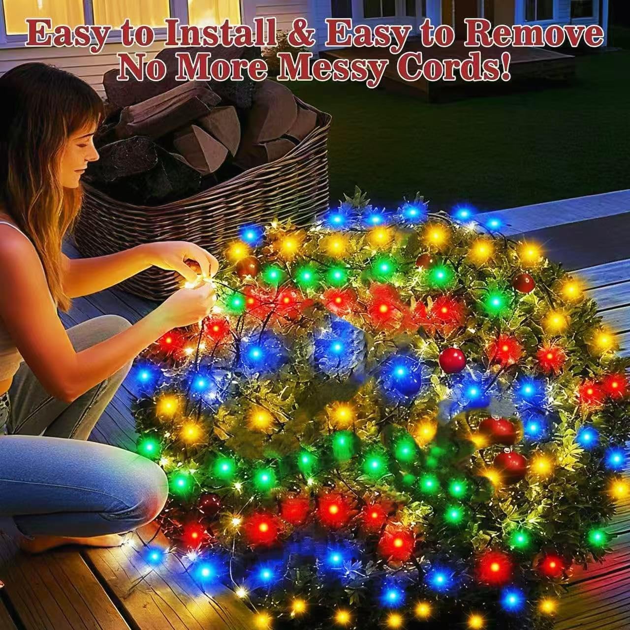 HYH Christmas Net Lights – Festive Birthday and Valentine's Day Gift, Multicolor LED Bush Netting for Gardeners and Party Hosts