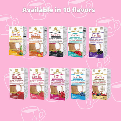 Hyleys Slim Tea 5 Flavor Assortment – Soothing Overnight Digestion Tea for Women Wanting a Gentle Bedtime Wellness Habit