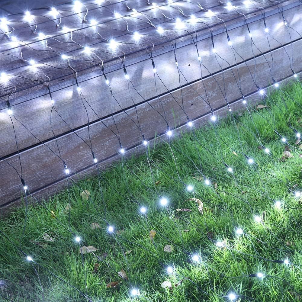 iBaycon 4ft x 6ft Net Lights for Yard – Weatherproof Christmas Bush Wraps with End-to-End Connectability for Large Outdoor Displays