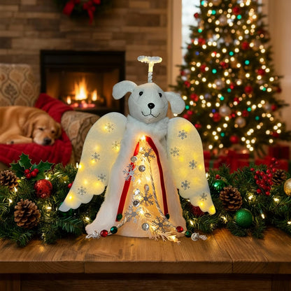 iHeartDogs Dog Angel Ornament Topper – Charity Gift That Feeds 30 Shelter Dogs, Perfect for the Pet Lover on Your List